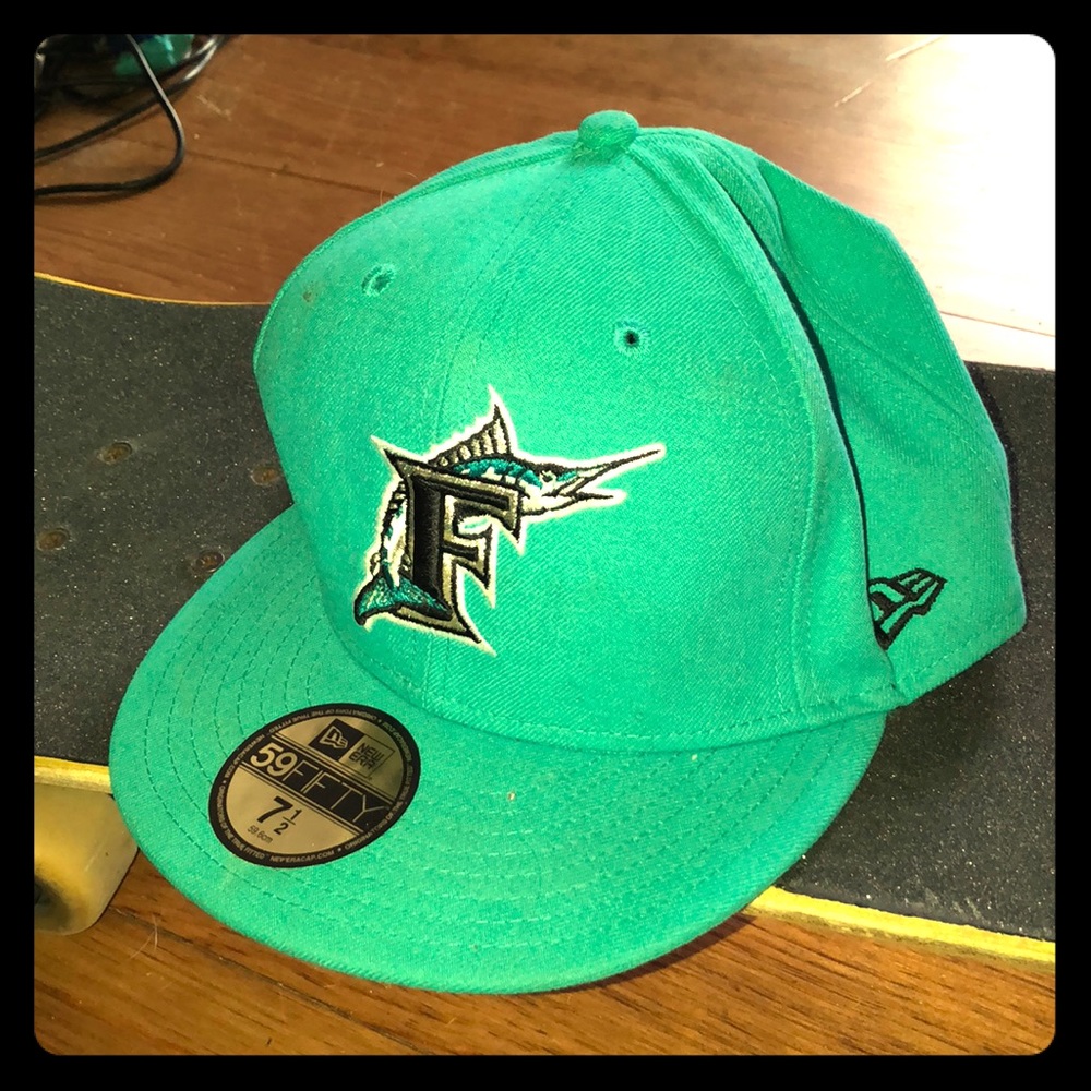 Old school marlins fitted cap